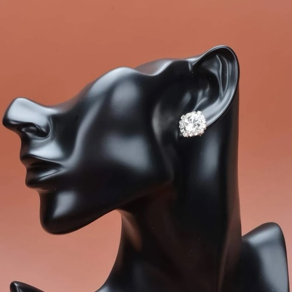 Rhinestone Stud Earrings - Picture 5 of 7